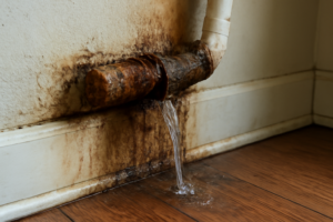 Corroded Pipe Water Removal