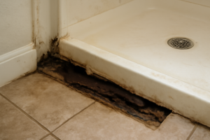 Shower Pan Leak Water Removal